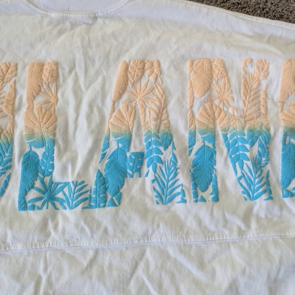 White Long Sleeve Shirt with Colorful Chest Logo - Picture 12 of 13